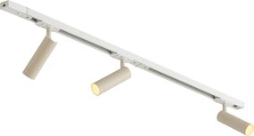 Moderný koľajnicový systém s 3 bodovými svetlami biely s béžovou 1-fázový GU10 35mm - Iconic Jeana Luxe