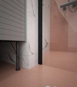 Erga Paris, sprchová zástena Walk-In 140x200 cm, 8mm číre sklo, čierny profil, ERG-V02-PARIS-140x200-CL-BK