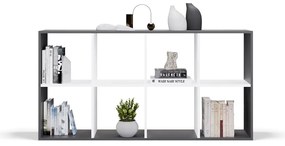 Regál Malax 2x4 147 cm antracit/bílý