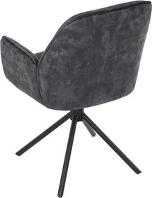 Jedálenská stolička zamatová, čierna HC-511 BK4