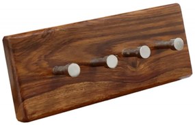 Vešiak na kľúče Tina s 4 háčikmi 25x10x2,5 indický masív palisander Orech
