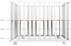 Biela detská ohrádka na kolieskach 100x75 cm Style – Roba