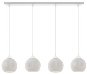 Závesné svietidlo Riffle Round, 4x biele sklenené tienidlo, w