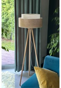 Duolla - Stojacia lampa YUTE BOHO 1xE27/15W/230V pr. 45 cm hnedá/krémová