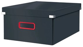 Sivý kartónový úložný box s vekom 48x37x20 cm Click&amp;Store – Leitz