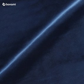 Tmavomodrá zamatová čalúnená dvojlôžková posteľ s úložným priestorom s roštom 200x200 cm Brody – Mazzini Beds