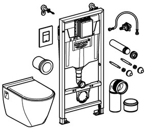 GROHE 39186000 - Sada predstennej inštalácie SOLIDO 1,13 m, biela
