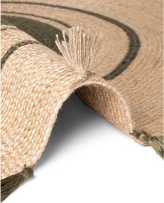 Obojstranný/ručne tkaný jutový okrúhly koberec v prírodnej farbe ø 150 cm Basil – Hanse Home