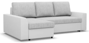 Rohová rozkladacia sedačka LUGO sivá / biela