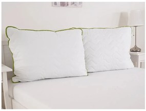 Celoročná prikrývka prešívaná 140x200 cm s vankúšom STELLA ALOE VERA 70x90 cm, biela