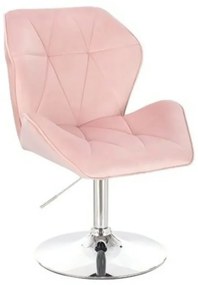 LuxuryForm DESIGN Stolička MILANO MAX VELUR na striebornom tanieri - svetloružová