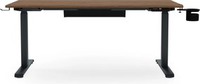 Elektrický stôl s reguláciou výšky ergonomický antracitový/orech,1400x700 mm: ARIA