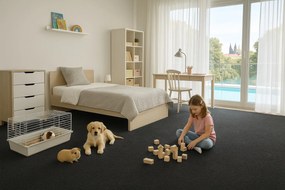 Betap, Metrážny koberec Debut 79, na mieru, šíře 4m, čierna, filc, detská izba