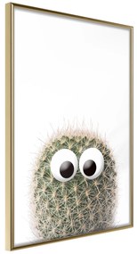 Artgeist Plagát - Cactus With Eyes [Poster] Veľkosť: 30x45, Verzia: Čierny rám s passe-partout