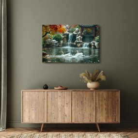 Obraz - Ázijské jazierko (90x60 cm)