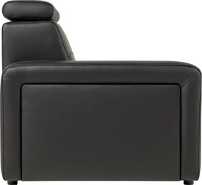 Kožené kreslo LUCIO, čierna (čierne prešitie)