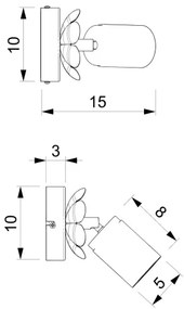 Nástenné bodové svietidlo FLOWER 1xGU10/8W/230V matný chróm