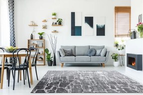 Moderný MEFE koberec   6184 Dlažba tehla, sivý