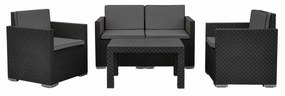 Záhradný set Rattan, 4 ks, antracit