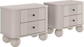 Nočné stolíky Vespera 56 cm - 2 ks - kašmírová / zlatá / kašmírové nohy