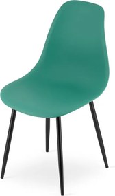 Set dvoch jedálenských stoličiek WAT zelený - čierne nohy (2 ks)