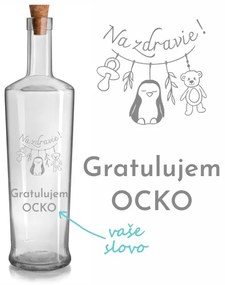 Pieskovaná fľaša Olea Piede Gratulácia 0,7 l