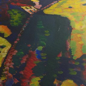Obraz - Vasily Kandinsky, Houses at Murnau, reprodukcia (s hodinami) (90x30 cm)