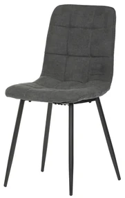 Autronic - Jedálenská stolička, poťah sivá látka, kovová štvornohá podnož, čierny mat - CT-281 GREY2