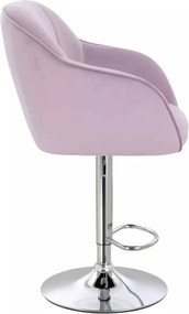 LuxuryForm DESIGN Barová stolička AVOLA VELUR na striebornom tanieri - levanduľa