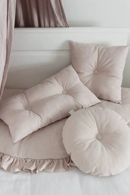 Okrúhly vankúš s gombíkom púdrovo ružová 40 cm