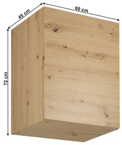 Horná kuchynská skrinka G60G Langari (dub artisan) (L). Vlastná spoľahlivá doprava až k Vám domov. 1016841