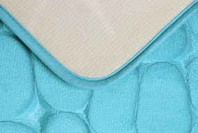 BO-MA, Protišmyková kúpeľňová predložka 3D 0133 tyrkys, 50x80, modrá, kúpeľňa