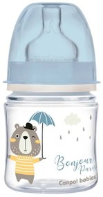 Canpol fľaša sa širokým hrdlom Bonjour Paris modrá120ml