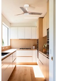 FARO 33805WT-1TW - LED stmievateľný ventilátor HEYWOOD S 10W/230V drevo/biela pr