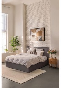 Sivá čalúnená dvojlôžková posteľ s úložným priestorom s roštom 160x200 cm Thessa Bold – Bonami Selection