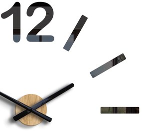 Nástěnné samolepící hodiny Forest 60 cm černé