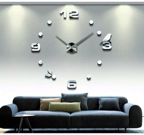 Stylesa Zrkadlové hodiny na stenu nalepovacie DIY PAJPA i čierne SZ006