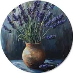 Okrúhle obrazy s akrylom Levanduľový darček