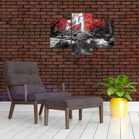 Obraz - Vodopády v jesennej krajine (90x60 cm)