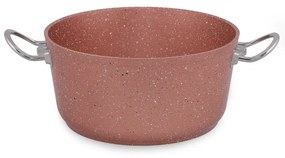 Ružový hliníkový hrniec s pokrievkou Güral Porselen Classic, ø 24 cm