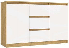 Komoda Malwa 2D3S 120 cm dub artisan/biela