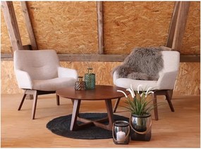 Pieskovohnedé kreslo z orechového dreva House Nordic London