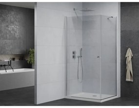 Mexen Pretoria sprchovací kút 80 x 100 cm, priehľadný, chróm + plochá sprchová vanička-852-080-100-01-00-4010