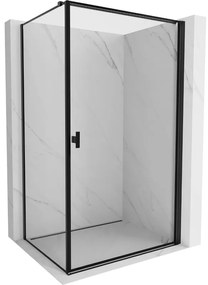 Mexen Mist-B, 1-krídlový výklopný sprchový kút, pravý, 100 x 85 cm, číre sklo-čierny rám, 8A2T-100-085-70-70-P