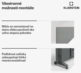 Klarstein Bansin Smart 1500 konvektorový ohrievač, 1500 W, Aplikácia, 5- 50 °C, LED displej, Dotykový displej