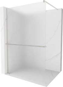 Mexen Kioto+, sprchová zástena Walk-In s poličkou a vešiakom 90 x 200 cm, 8mm sklo námraza, brúsená oceľ profil, 800-090-121-97-30