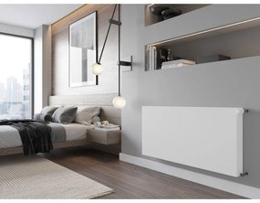 Mexen, Mexen Flat CF22 panelový radiátor 400 x 1500 mm, bočné pripojenie, 1707 W, biely - W422F-040-150-00