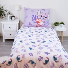 Jerry Fabrics Bavlnené obliečky 140x200 + 70x90 cm - Lilo and Stitch "Kiss"