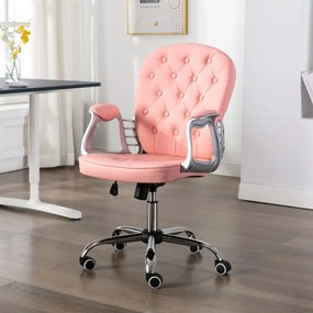 Otočná kancelárska stolička ružová umelá koža