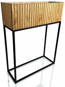 Vysoký kvetináč z prírodnej dubovej dyhy LOFT FIORINO 62X22X80 cm